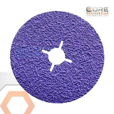 Deerfos Bora9 ceramic fibre disc in a bulk pack, abrasive disc for grinding and finishing, branded by Core Engineering Depot.