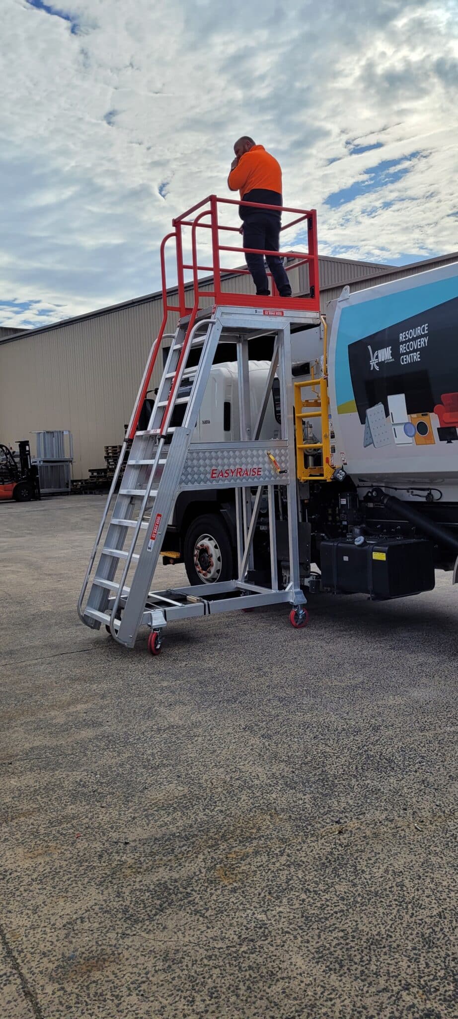 Core Engineering Depot EasyRaise mobile access steps with platform for safe climbing and working at height.