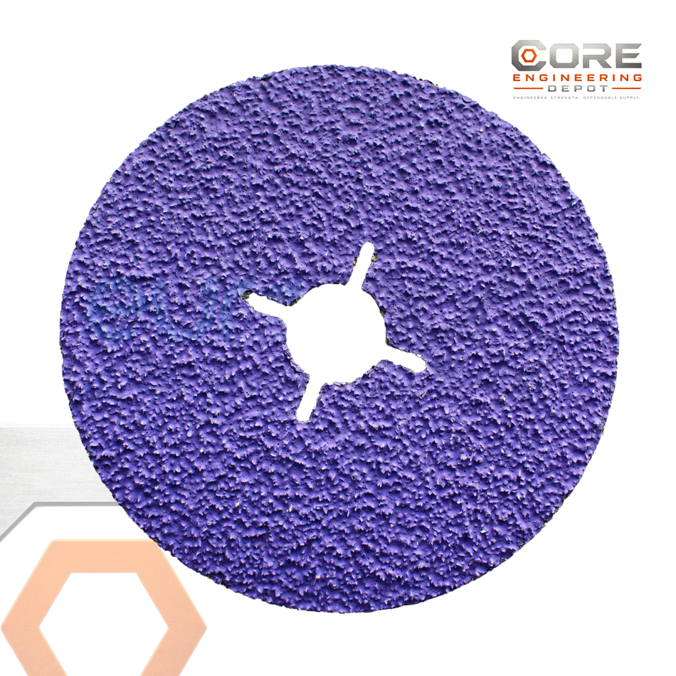Deerfos Bora9 180mm ceramic fibre abrasive disc from Core Engineering Depot, bulk pack of 200 for industrial grinding and finishing.