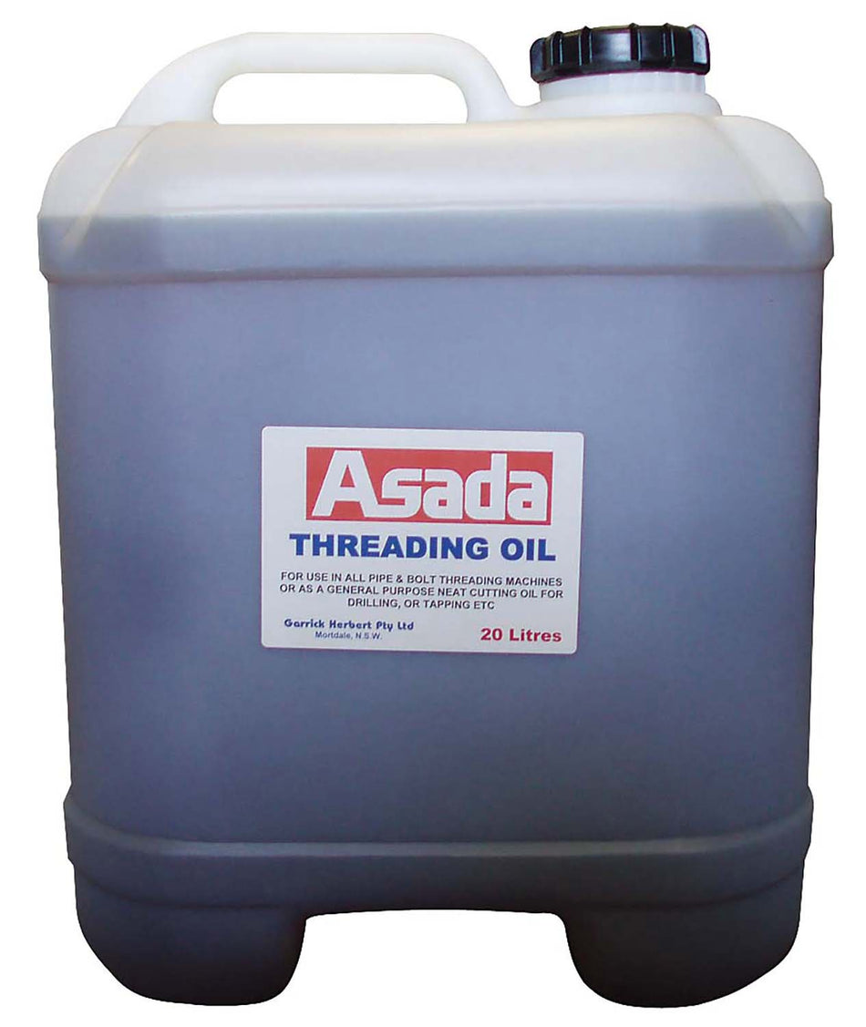 ASADA threading oil for high tensile and stainless steel, 20L container, ideal for industrial threading applications.