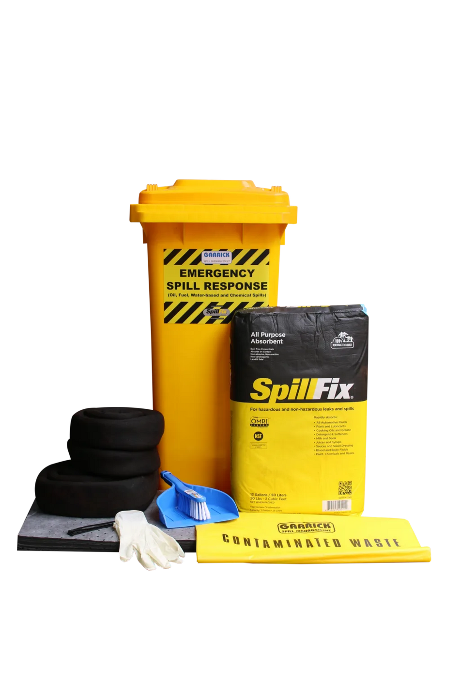 Medium SpillFix wheelie bin spill kit by Core Engineering Depot, includes spill containment supplies for spill management.