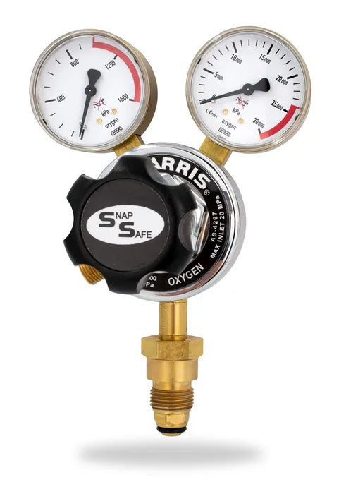 Harris Gas Kit - Original Professional oxy/acet gas kit with hoses and regulators, vertically arranged, by Core Engineering Depot