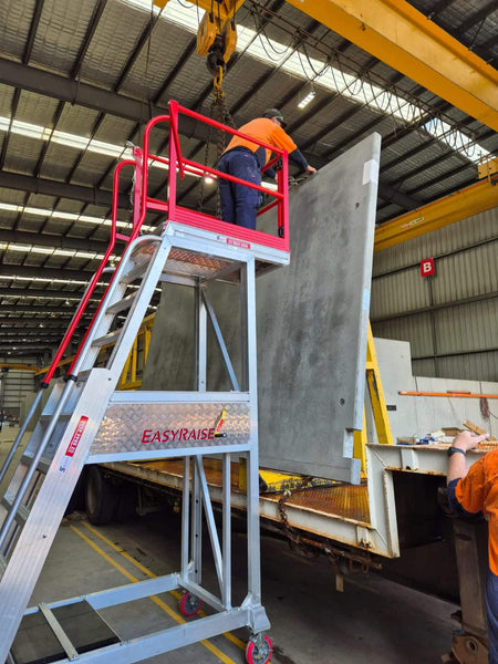 Core Engineering Depot EasyRaise mobile access steps with platform, safety access equipment, and sturdy construction.