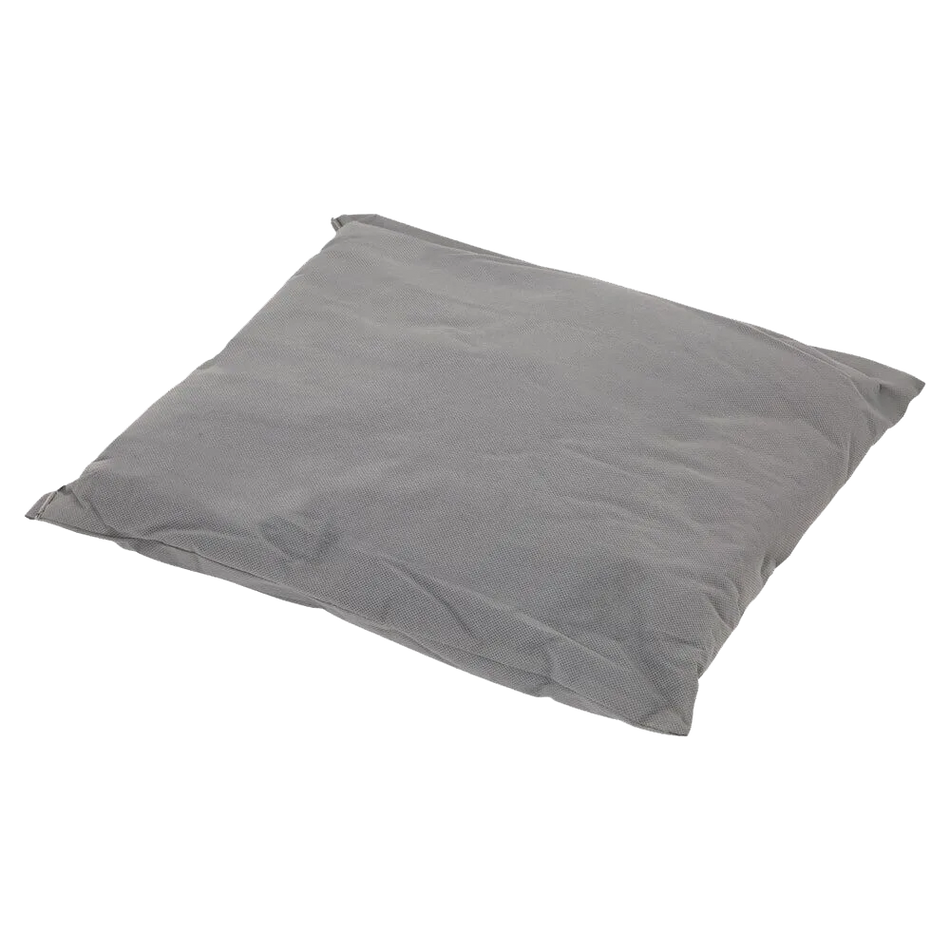 Box of 12 Garrick Absorbent Pillows by Core Engineering Depot for spill management, shown in a spill cleanup scenario.