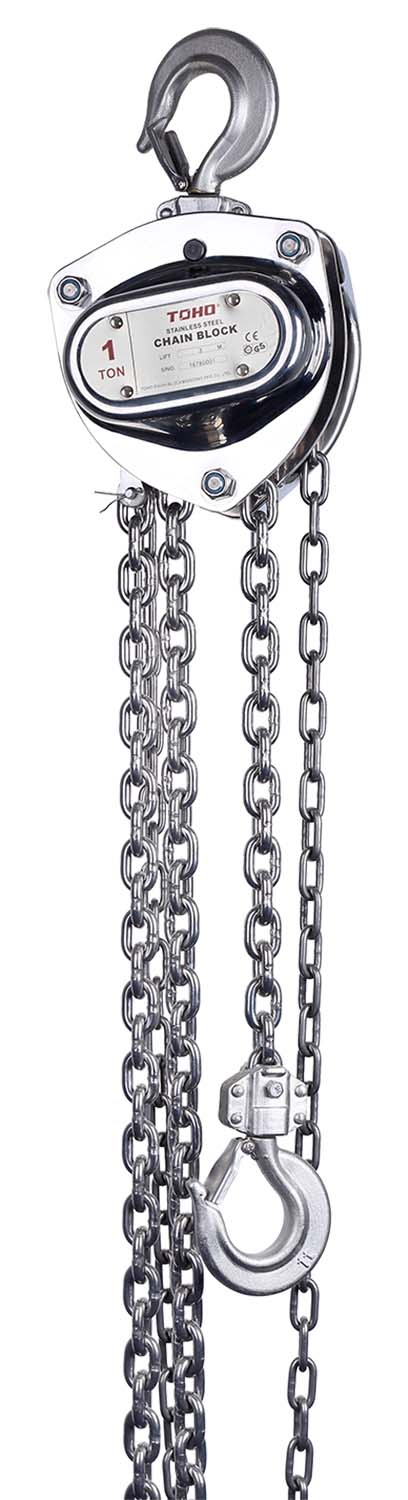 Stainless steel TOHO by Garrick 1T push trolley for lifting, designed for heavy-duty industrial use by Core Engineering Depot.