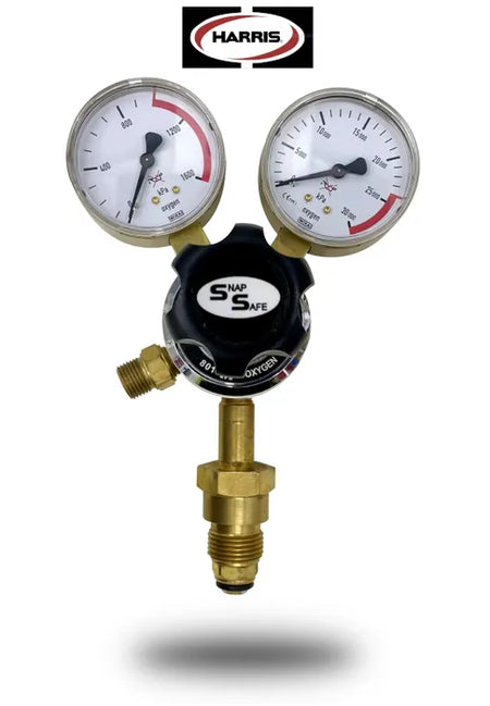 Core Engineering Depot Harris Gas Kit - Original Professional for oxy/LPG, shown with gas connectors and hoses in a professional setup.