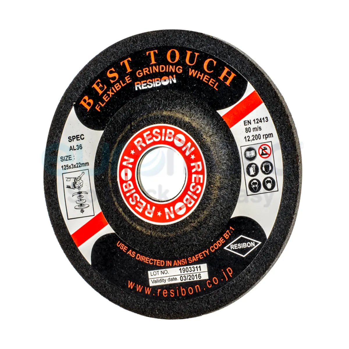 Resibon Best Touch flexible grinding disc for aluminum, 125mm diameter, suitable for abrasives applications, by Core Engineering Depot
