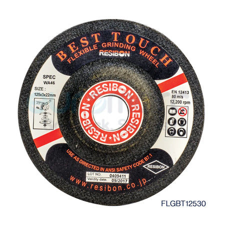 Resibon Best Touch Flexible Grinding Disc WA46, 125x3x22mm, shown in a pack of 10, ideal for abrasive grinding applications.