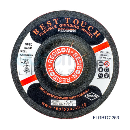 Set of 10 Resibon Best Touch flexible grinding discs for abrasives, 125x3x22mm, by Core Engineering Depot.
