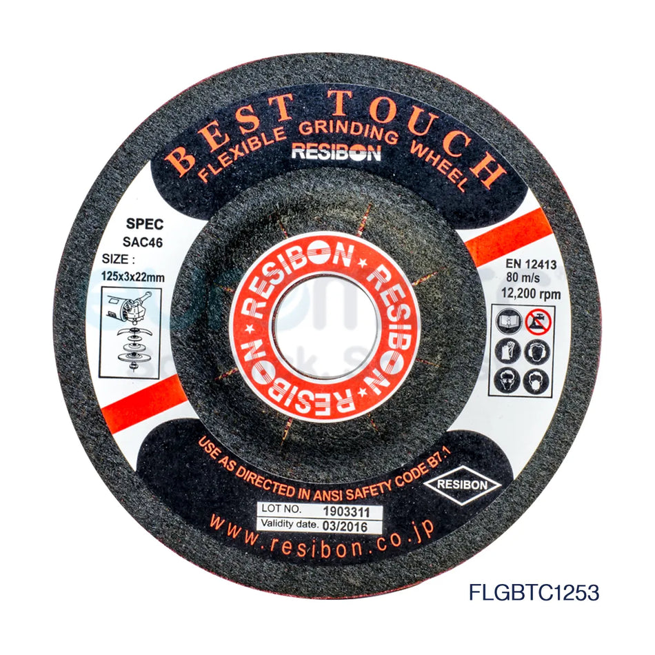 Set of 10 Resibon Best Touch flexible grinding discs for abrasives, 125x3x22mm, by Core Engineering Depot.