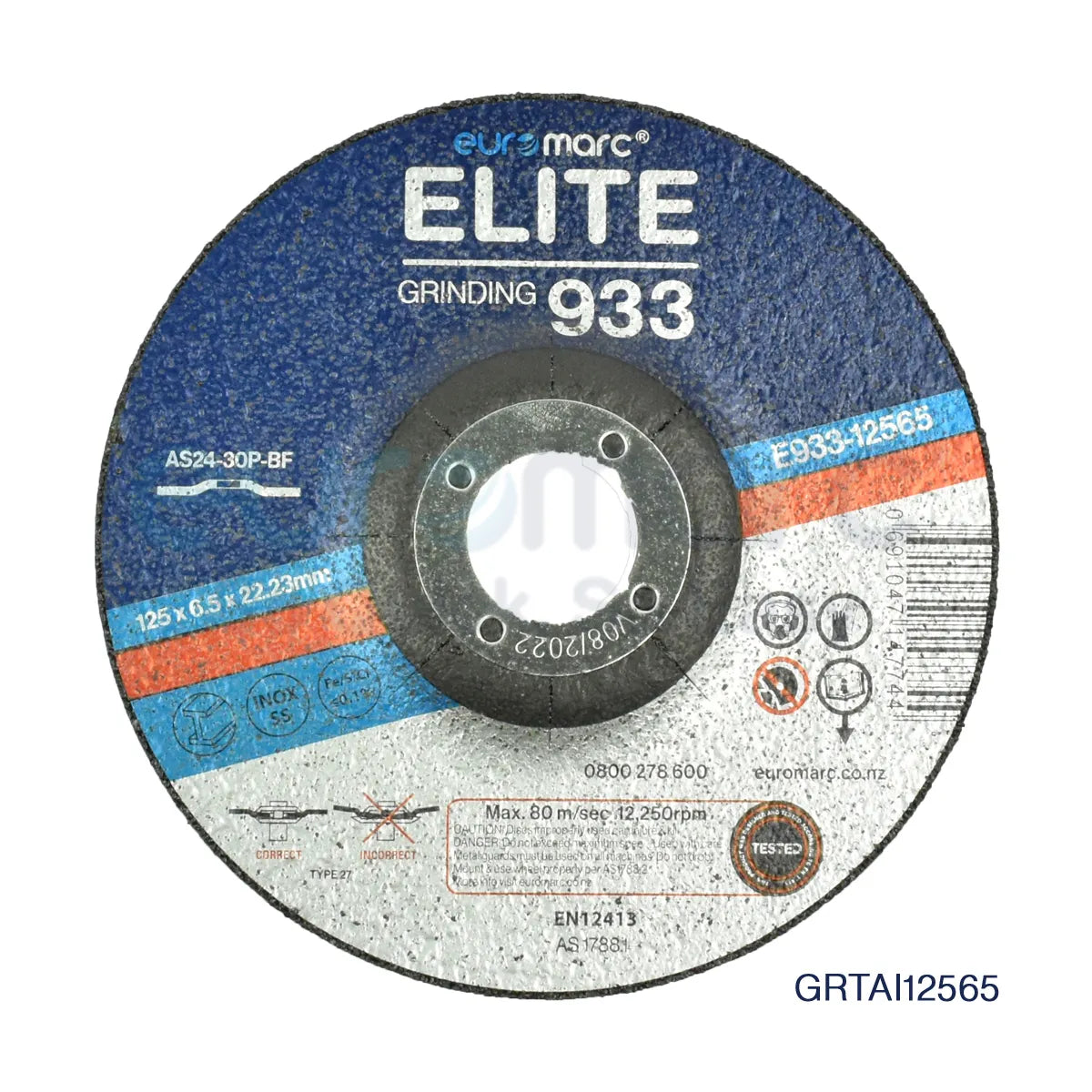 Set of 10 Core Engineering Depot ELITE 933 grinding discs, 125mm abrasive tools for metal grinding and surface finishing.
