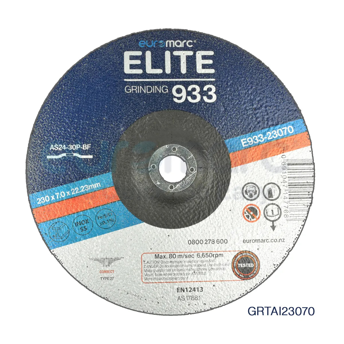 Set of 10 Core Engineering Depot ELITE 933 230mm grinding discs for abrasive grinding and metal work.