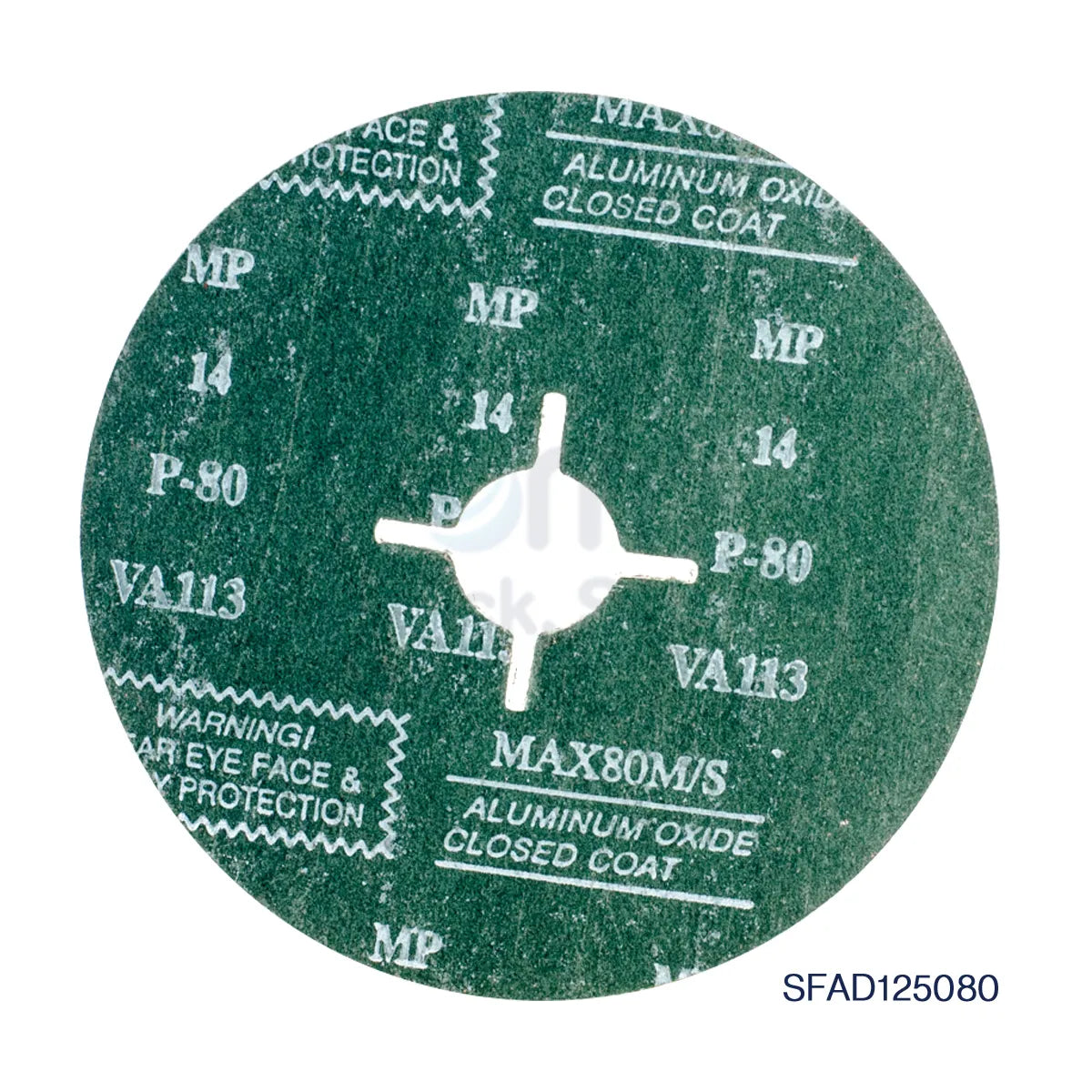 Set of 10 Deerfos VA113 general purpose fibre discs, 80 grit abrasives for grinding and surface finishing.