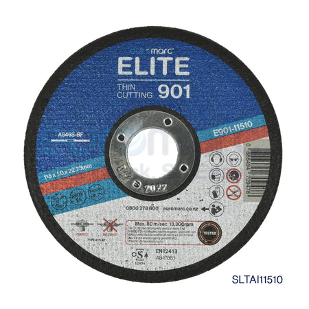 A pack of 10 Core Engineering Depot ELITE Thin 901 cutting discs, 115mm diameter and 1mm thickness, for metal cutting.