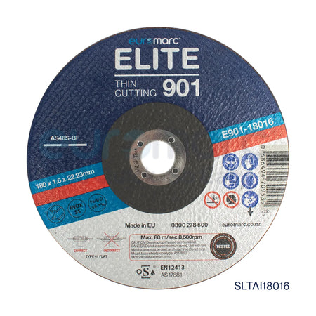 Set of 10 ELITE Thin 901 cutting discs by Core Engineering Depot, 180mm abrasive discs for metal cutting.