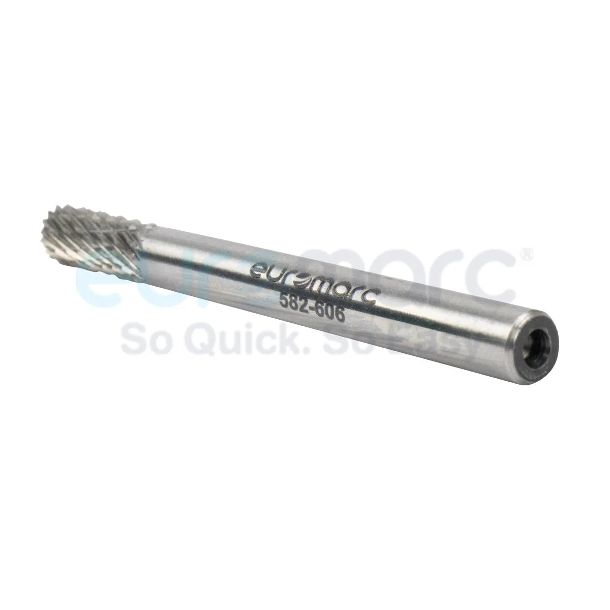 Core Engineering Depot Elite Burr 582 SB cylindrical end cutting tool with double cut design, shown in close-up.